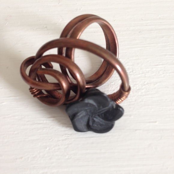 Funky copper ring from Egypt - approx sz 6 - Picture 3 of 3